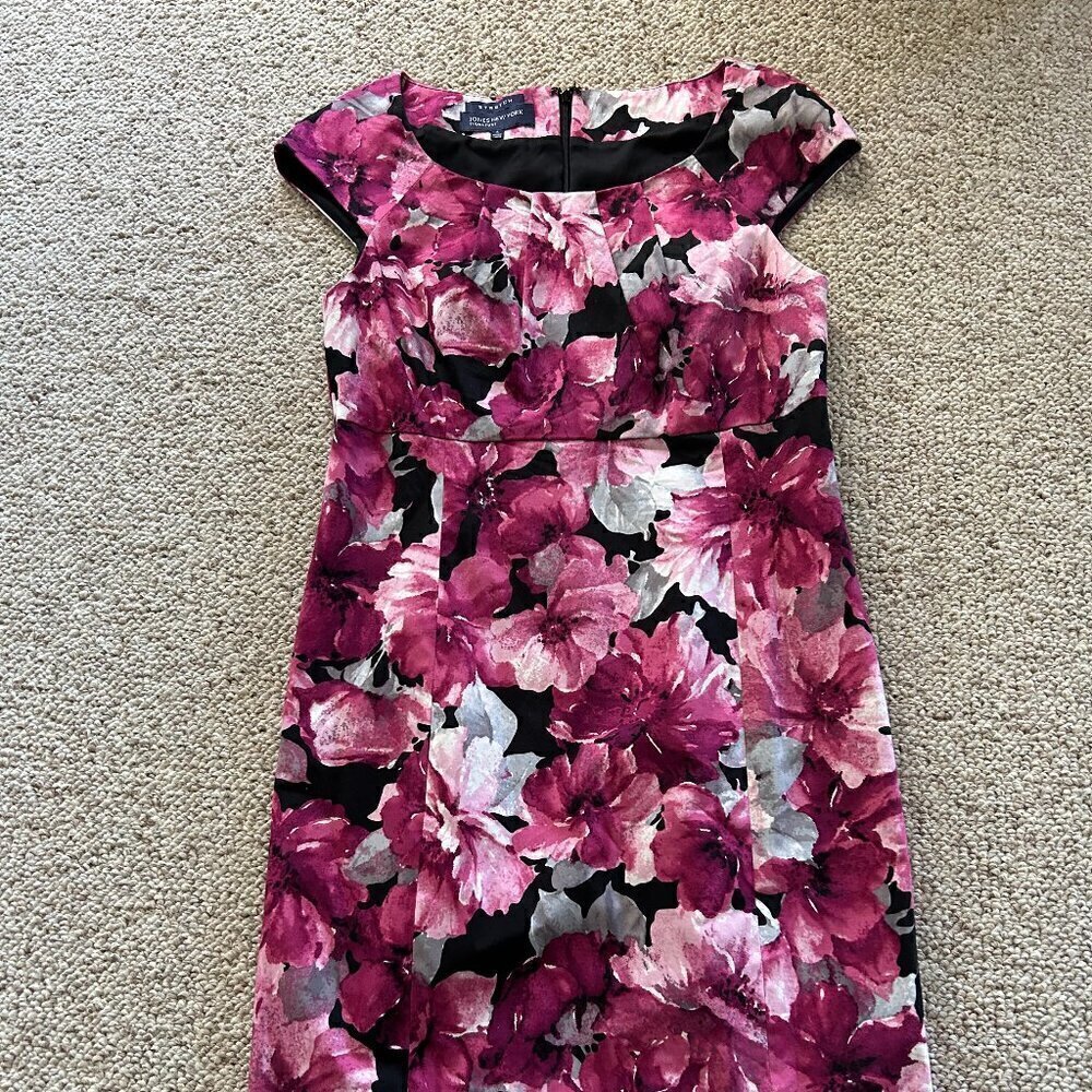 Jones New York Floral Dress Size 4 Wedding Guest Garden Party Feminine Glam Chic - Picture 2 of 6
